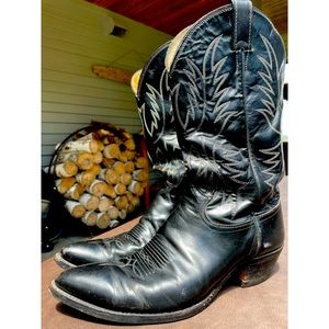 Justin Boots - Men’s Vintage Black Leather Cowboy Boots